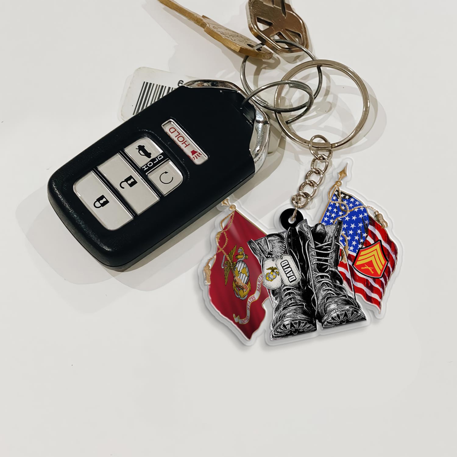 US Marine Corps, No One Gets Left Behind - Acrylic Keychain - Image 3
