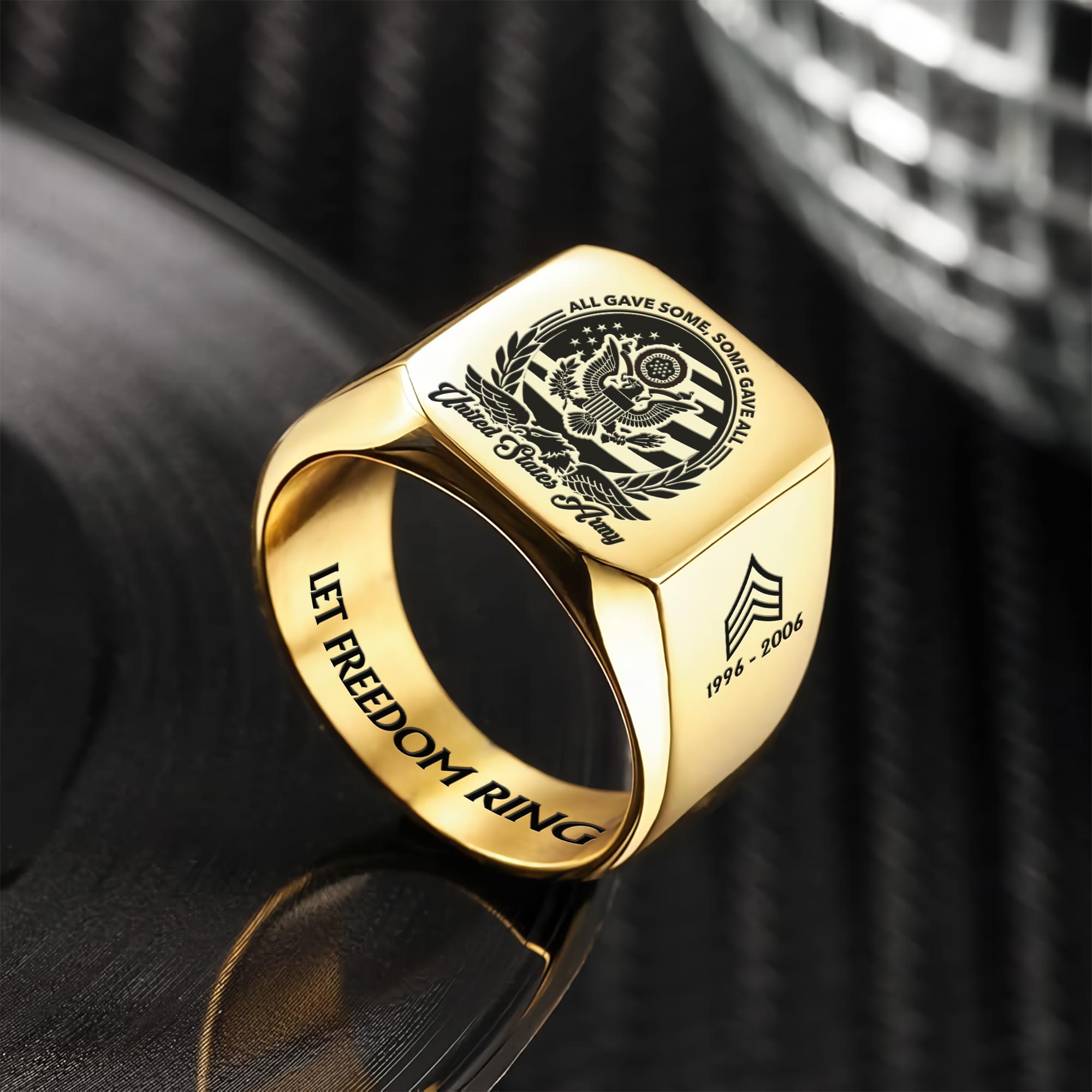 US Army, Thank a Veteran - Engraved Men's Ring - Image 2