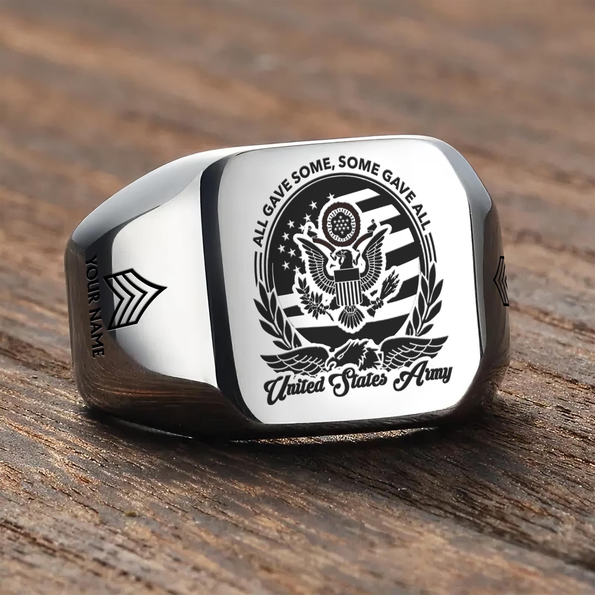 US Army, Thank a Veteran - Engraved Men's Ring - Image 3