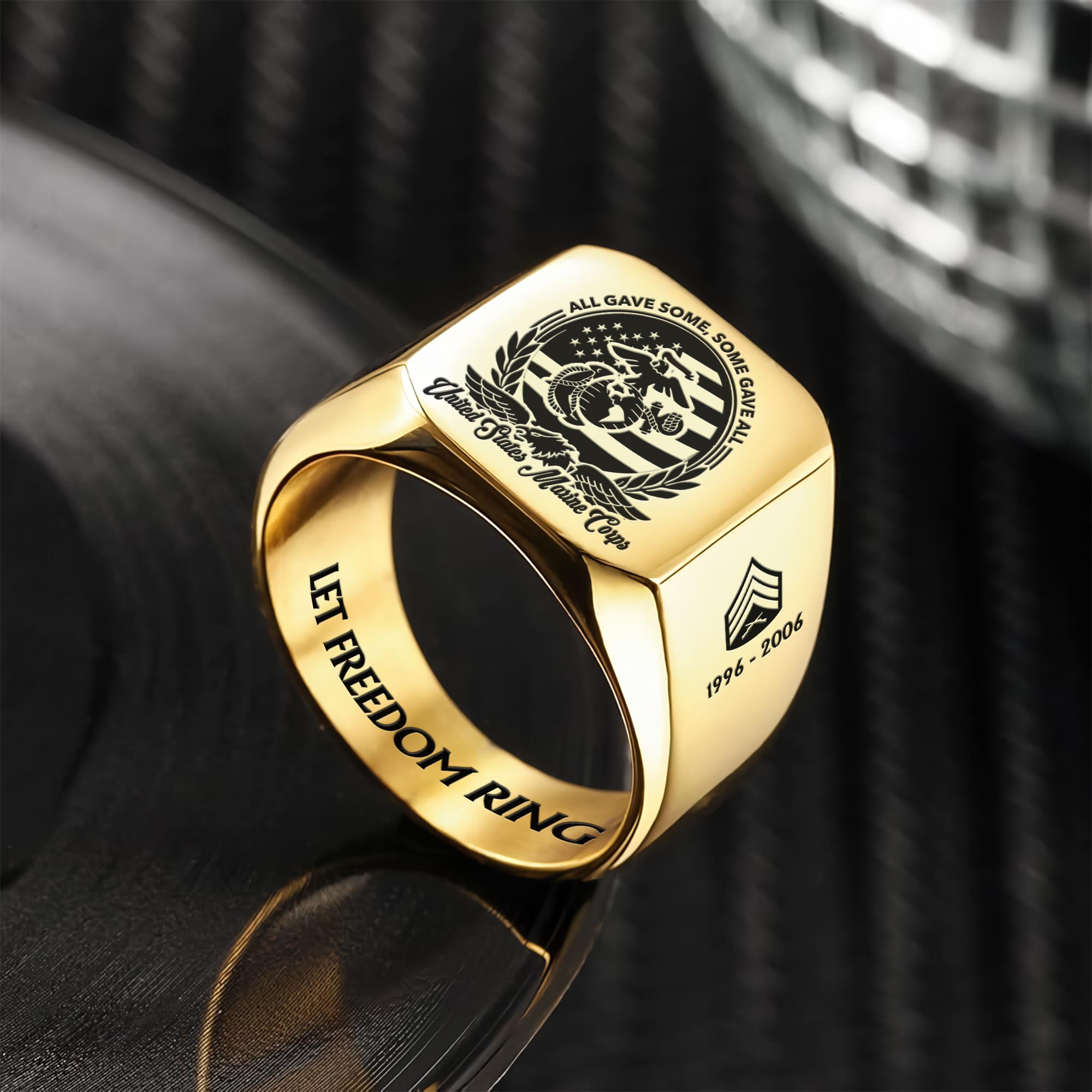 US Marine Corps, Served With Pride - Engraved Men's Ring - Image 2