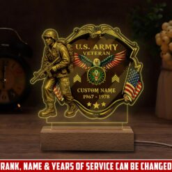 US Army, Served With Pride - Personalized Led Lamp