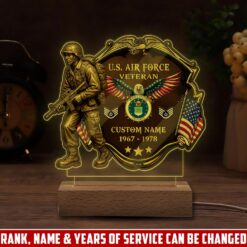 US Air Force , E 7 Air Force Master Sergeant - Personalized Led Lamp