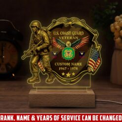 US Coast Guard, E 7 Red - Personalized Led Lamp