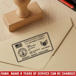 US Air Force, E 7 Air Force First Sergeant - Personalized Military Rectangular Wooden Stamp