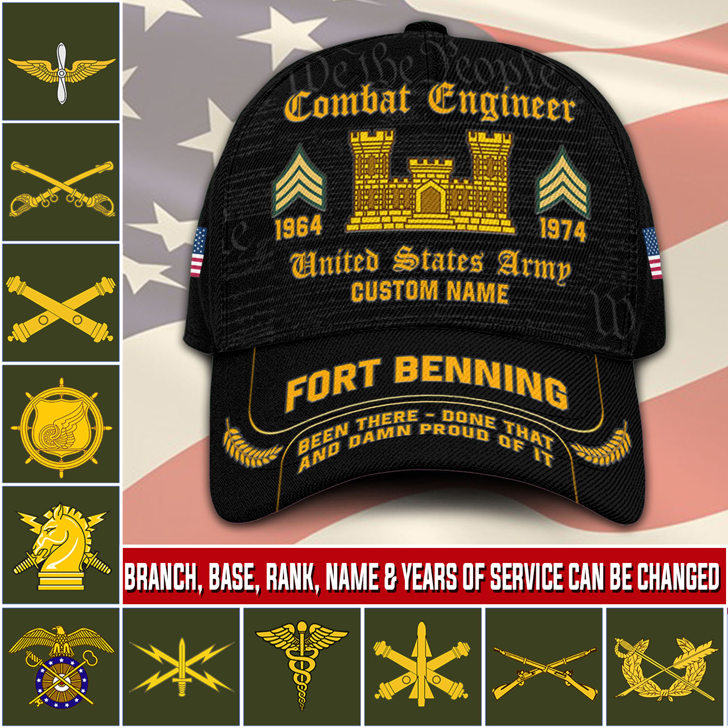 Army Branch, E 6 Army Staff Sergeant - Classic Cap
