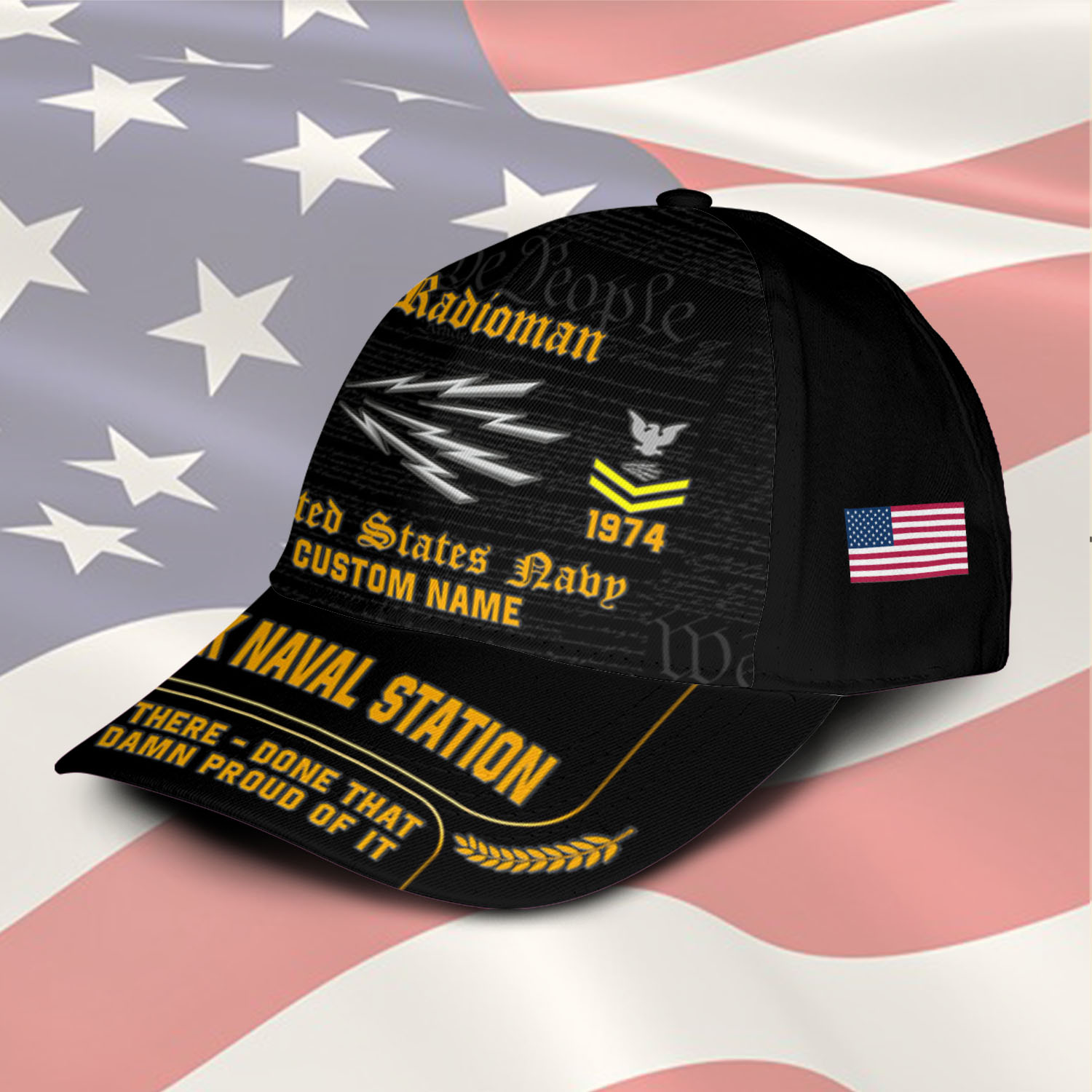 Navy Rating, E 8 Gold - Classic Cap - Image 2