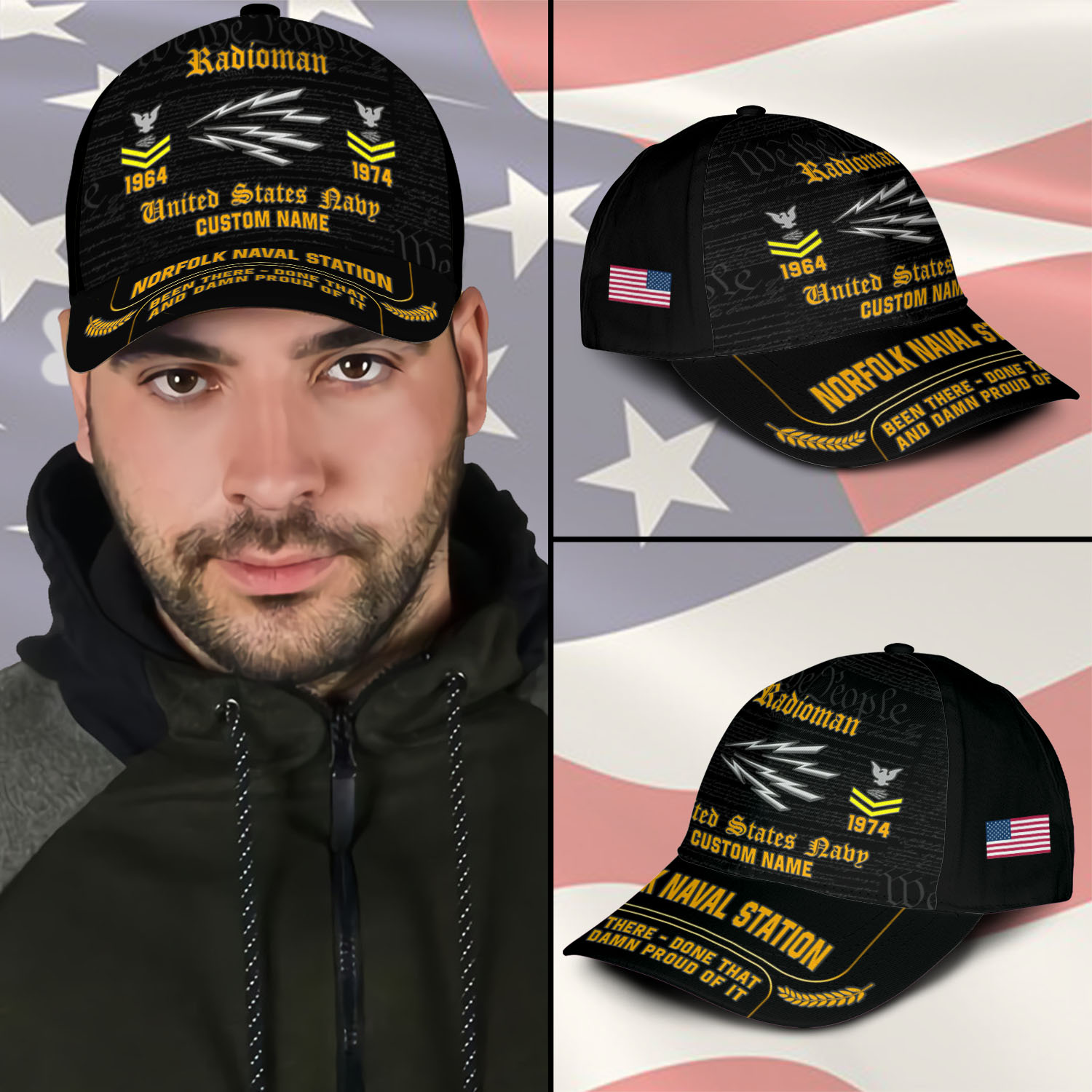 Navy Rating, E 8 Gold - Classic Cap - Image 3