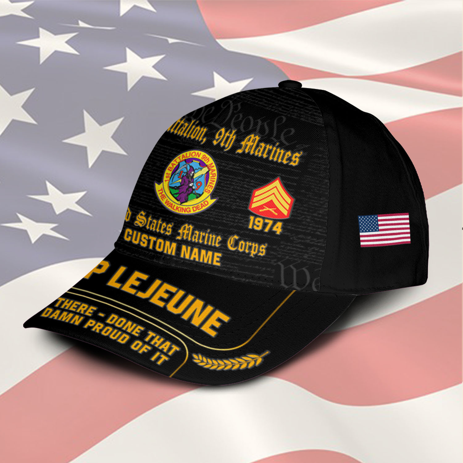 Marine Battalion, American By Birth, Veteran By Choice - Classic Cap - Image 2