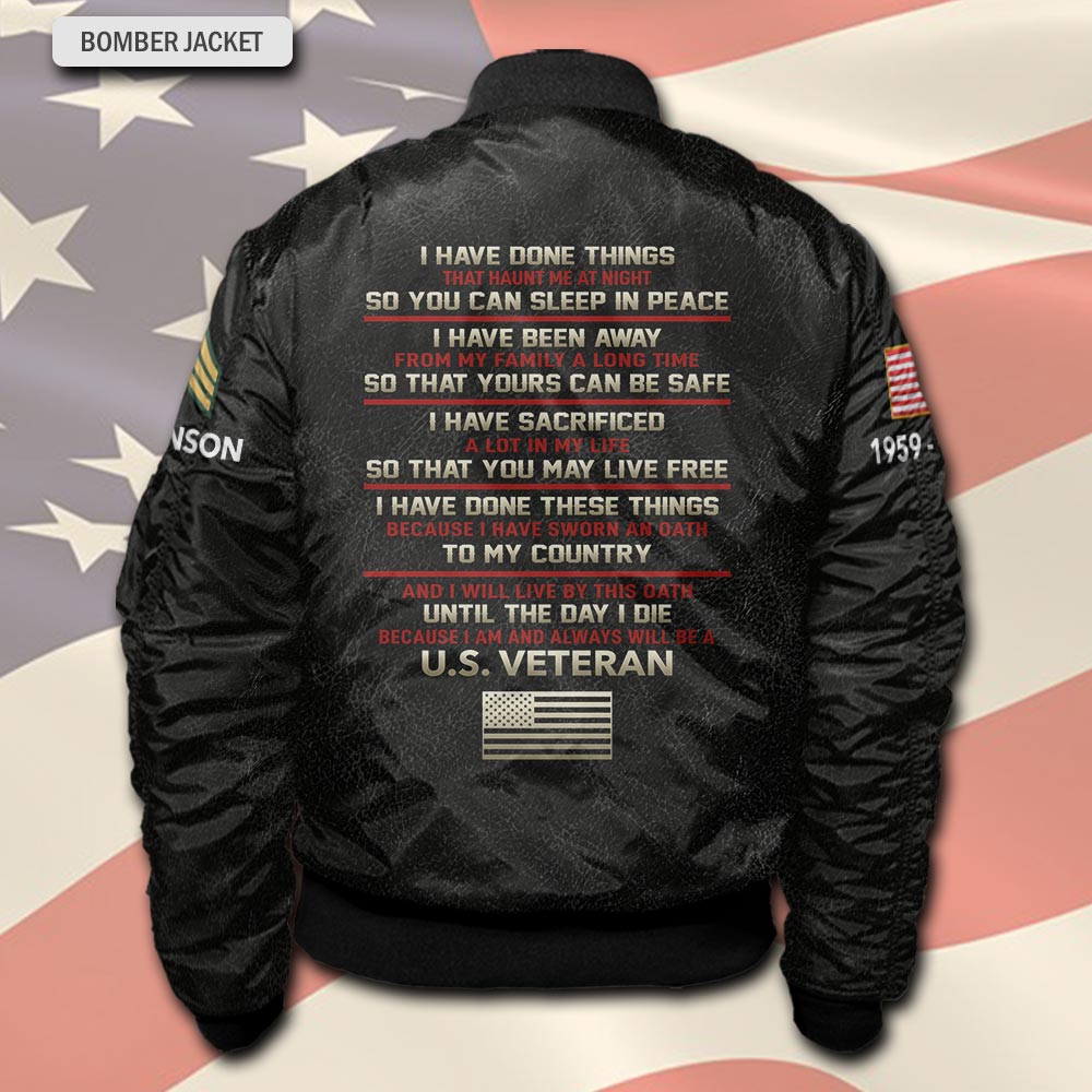 US Army, E 8 Army Master Sergeant - Bomber Jacket - Image 3