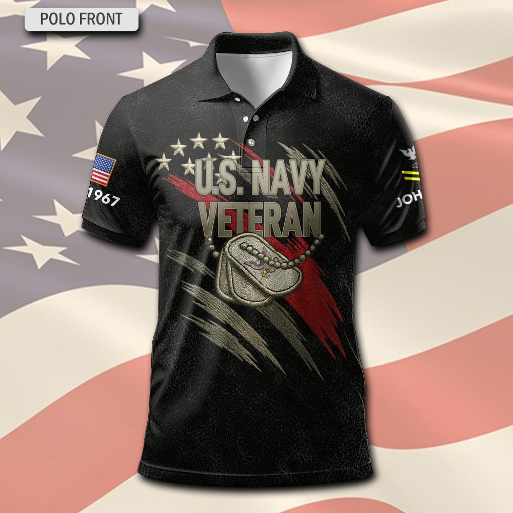 US Navy, E 7 Gold - Polo Shirt - Image 2