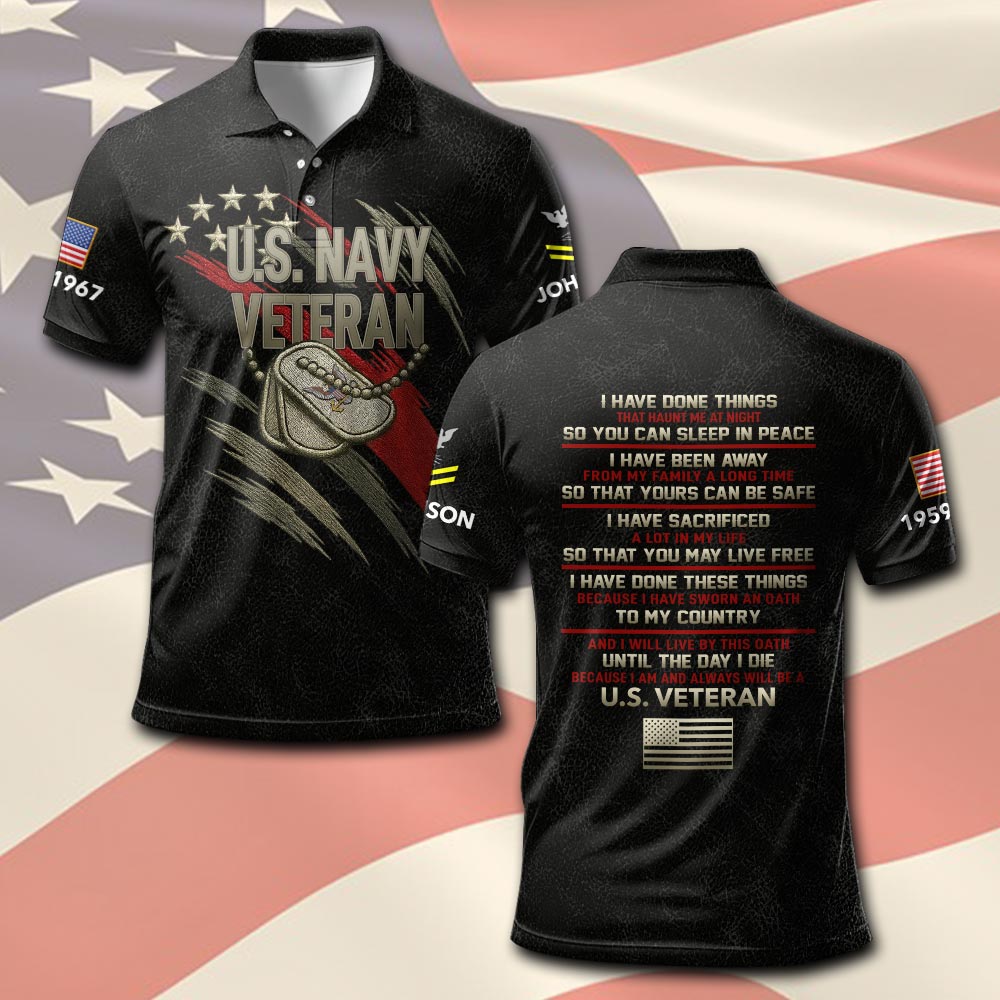 US Navy, E 7 Gold - Polo Shirt