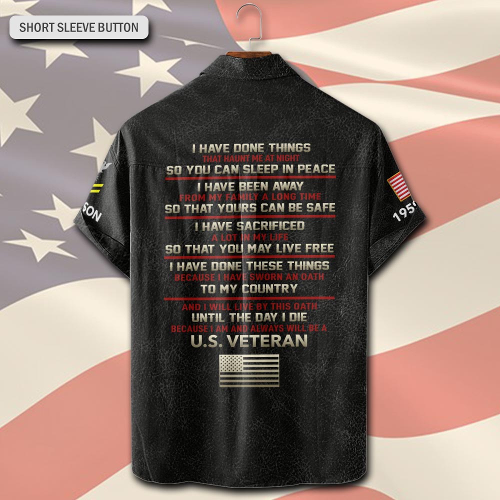 US Navy, Honor - Courage - Commitment - Short Sleeve Button Shirt - Image 3