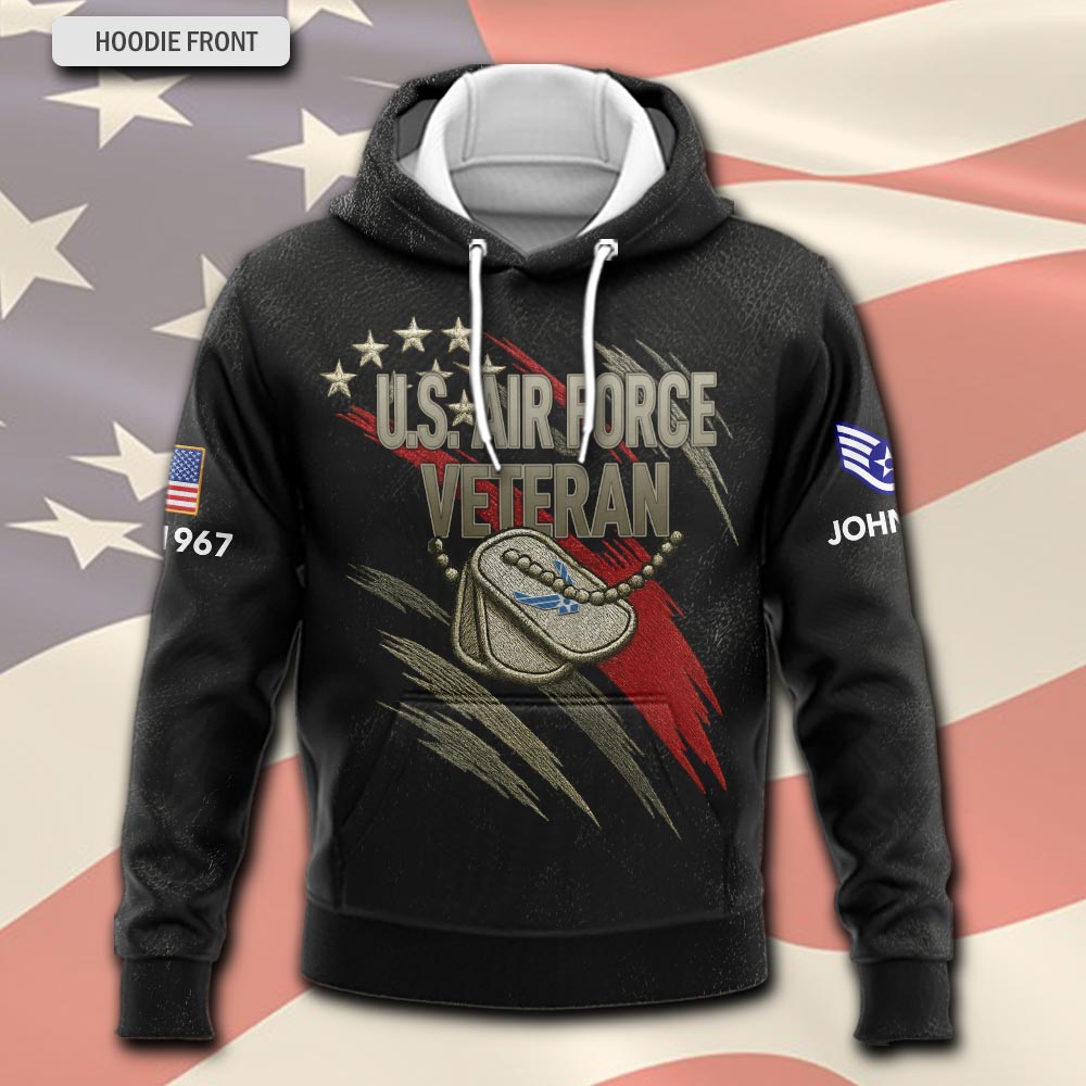 US Air Force , Proud Veteran - Hoodie - Image 2