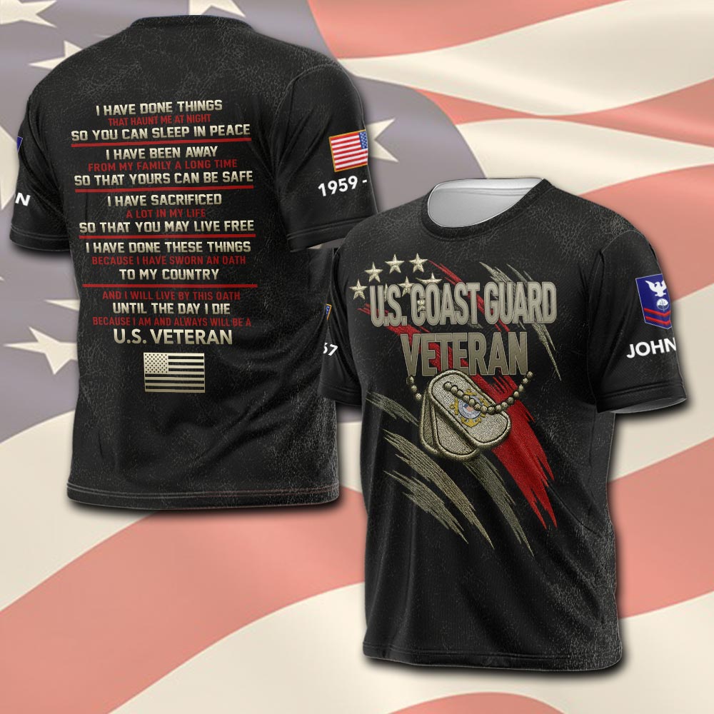 US Coast Guard, E 6 Red - T-Shirt