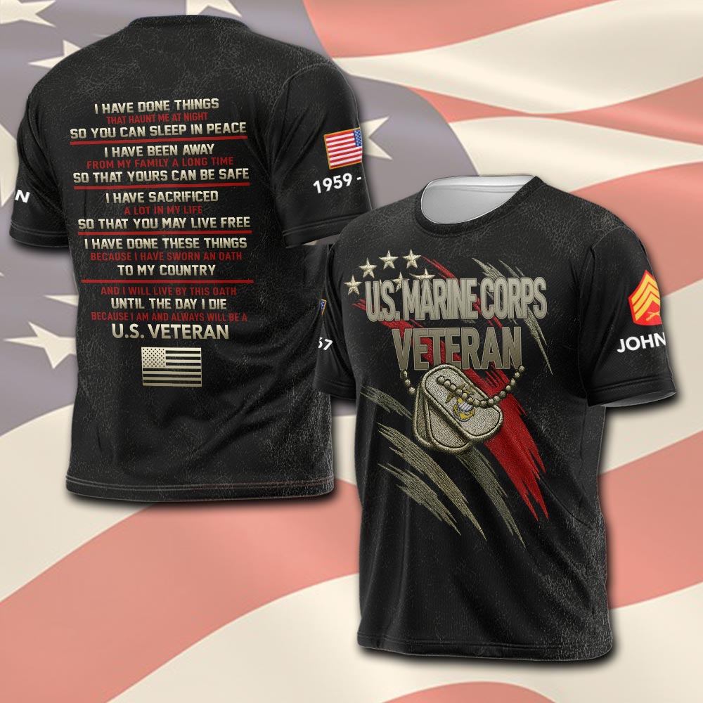 US Marine Corps, Remember - Honor - Respect - T-Shirt