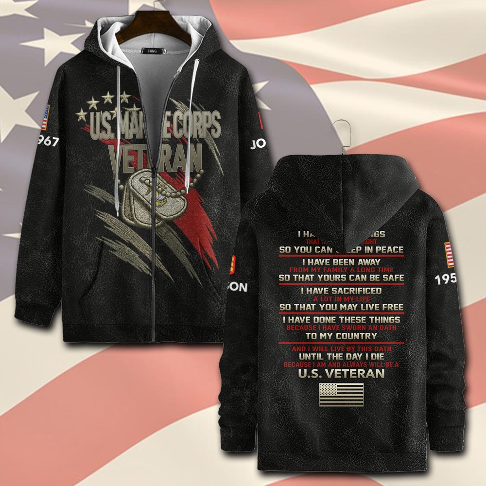 US Marine Corps, Defender of Freedom - Zip Hoodie