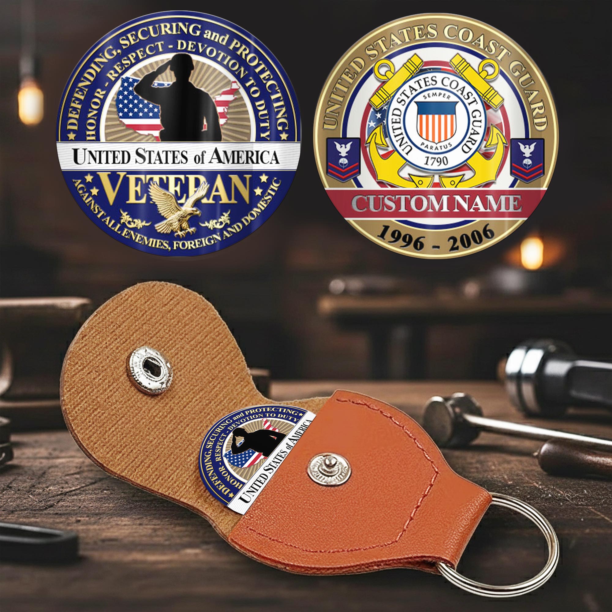 US Coast Guard, No One Gets Left Behind - Military Printed Challenge Coin - Image 2