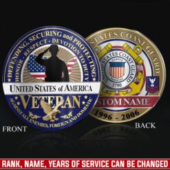 US Coast Guard, No One Gets Left Behind - Military Printed Challenge Coin