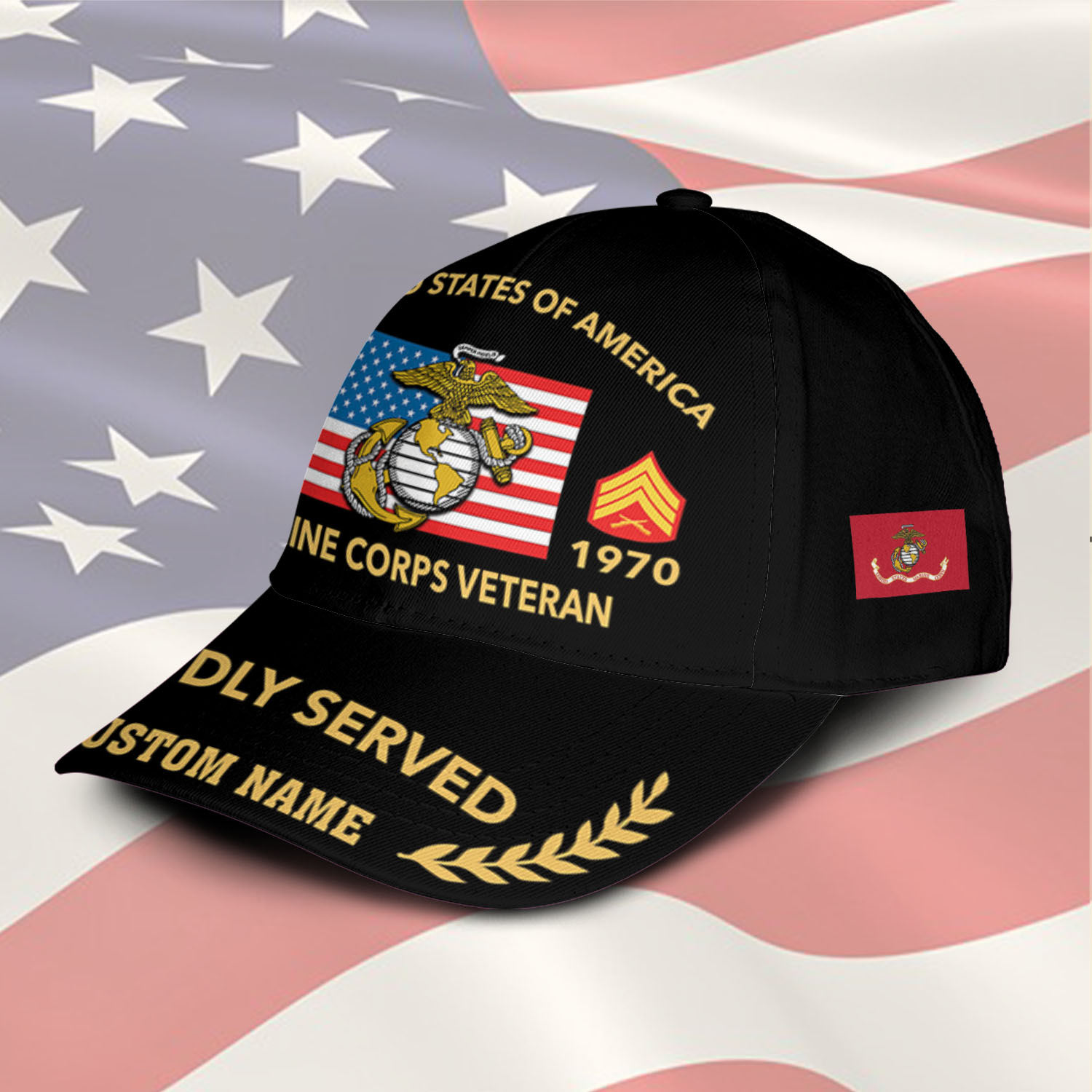 US Marine Corps, E 7 Marines Gunnery Sergeant - Classic Cap - Image 2