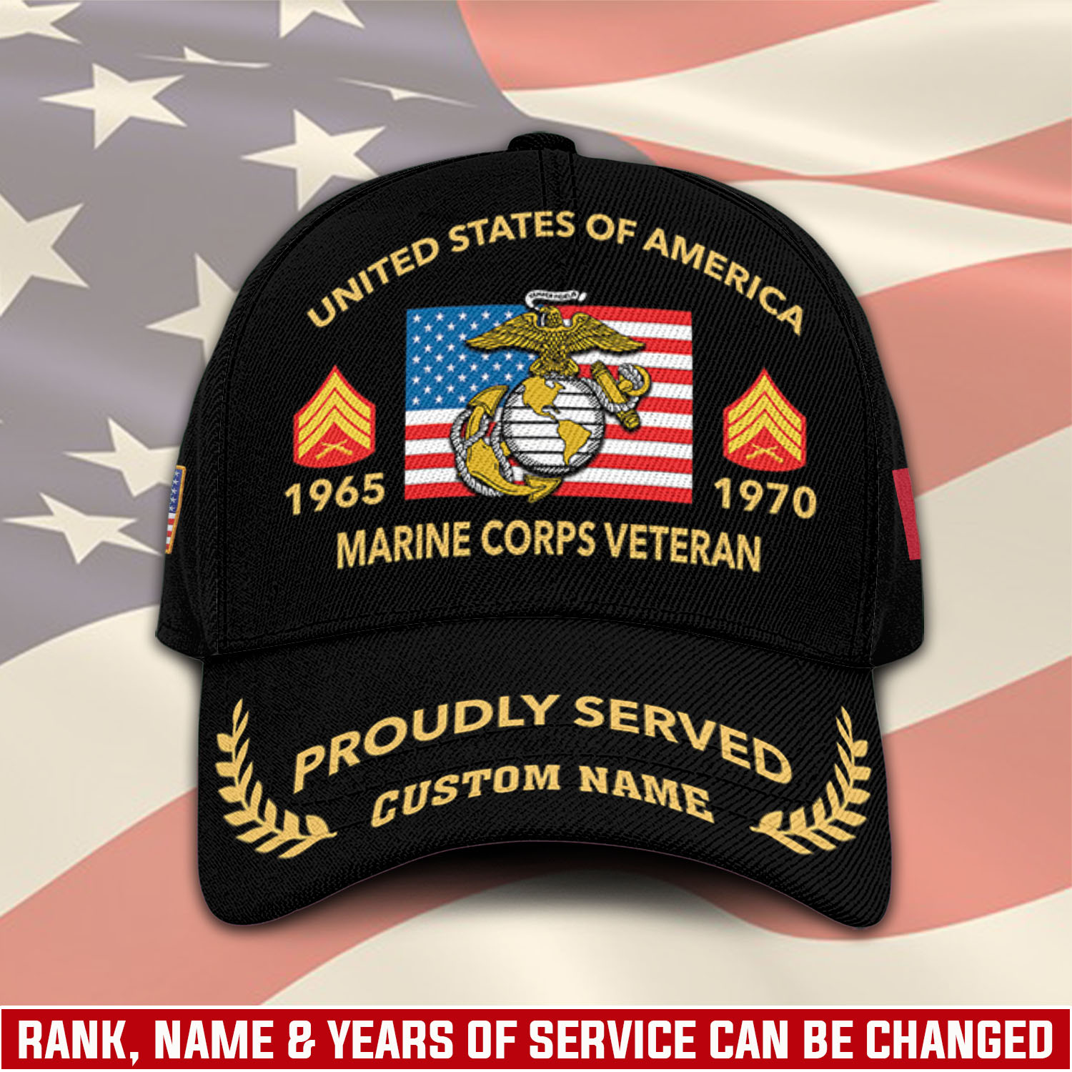 US Marine Corps, E 7 Marines Gunnery Sergeant - Classic Cap