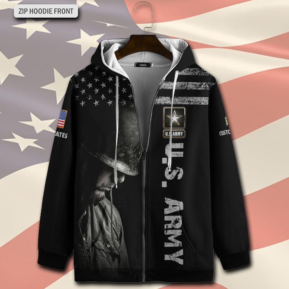 US Army, Thank a Veteran - Zip Hoodie - Image 2