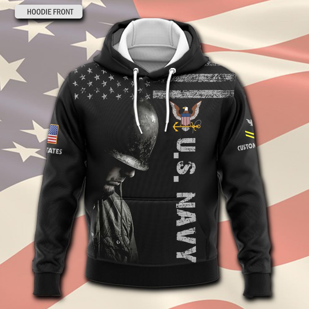 US Navy, E 7 Red - Hoodie - Image 2