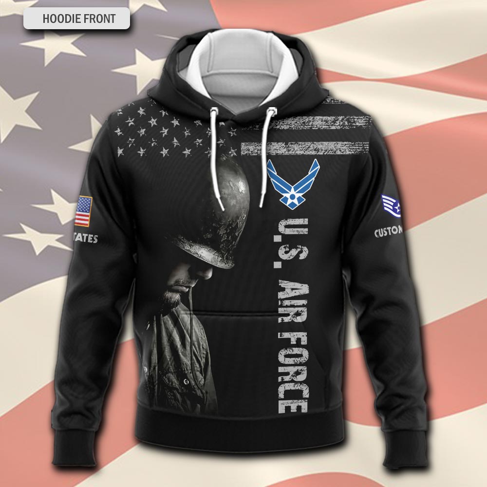 US Air Force , Land Of The Free, Because Of The Brave - Hoodie - Image 2