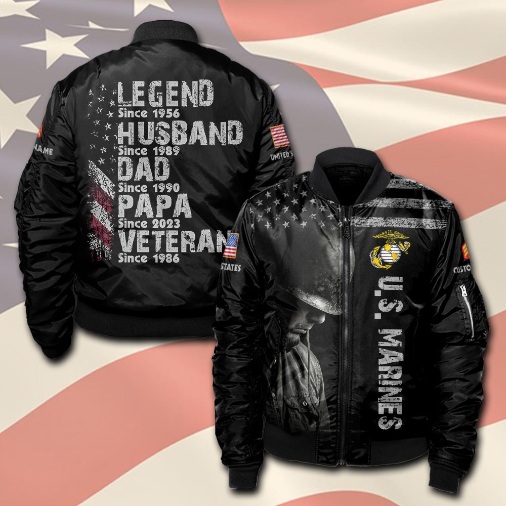 US Marine Corps, Proud Veteran - Bomber Jacket