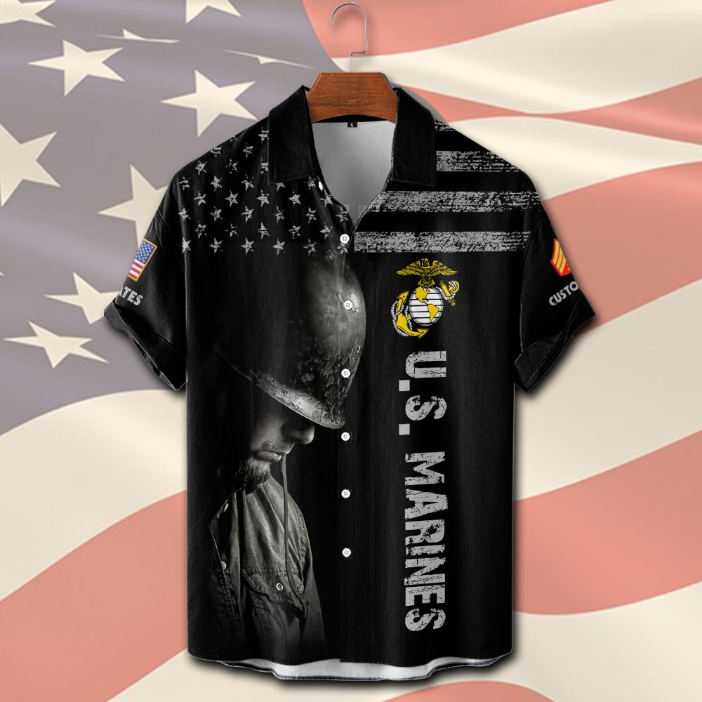 US Marine Corps, The Jarheads - Short Sleeve Button Shirt - Image 2