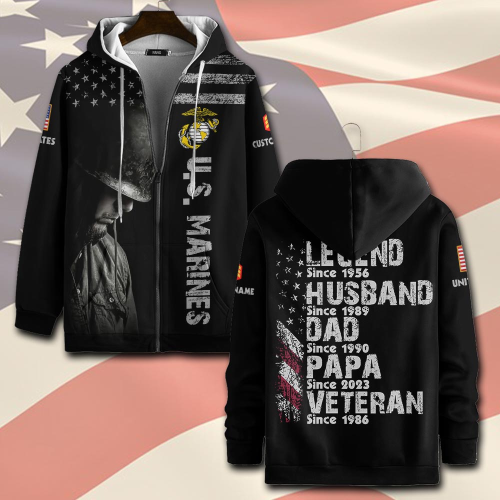 US Marine Corps, E 8 Marines First Sergeant - Zip Hoodie