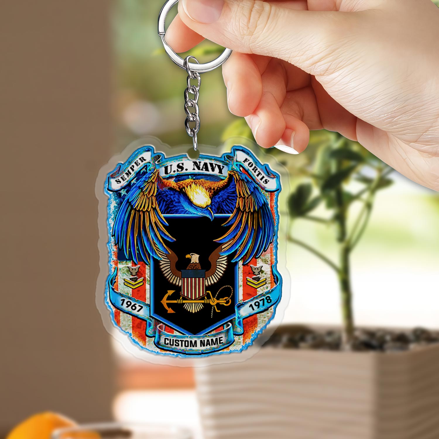US Navy, Always Courageous - Acrylic Keychain - Image 2