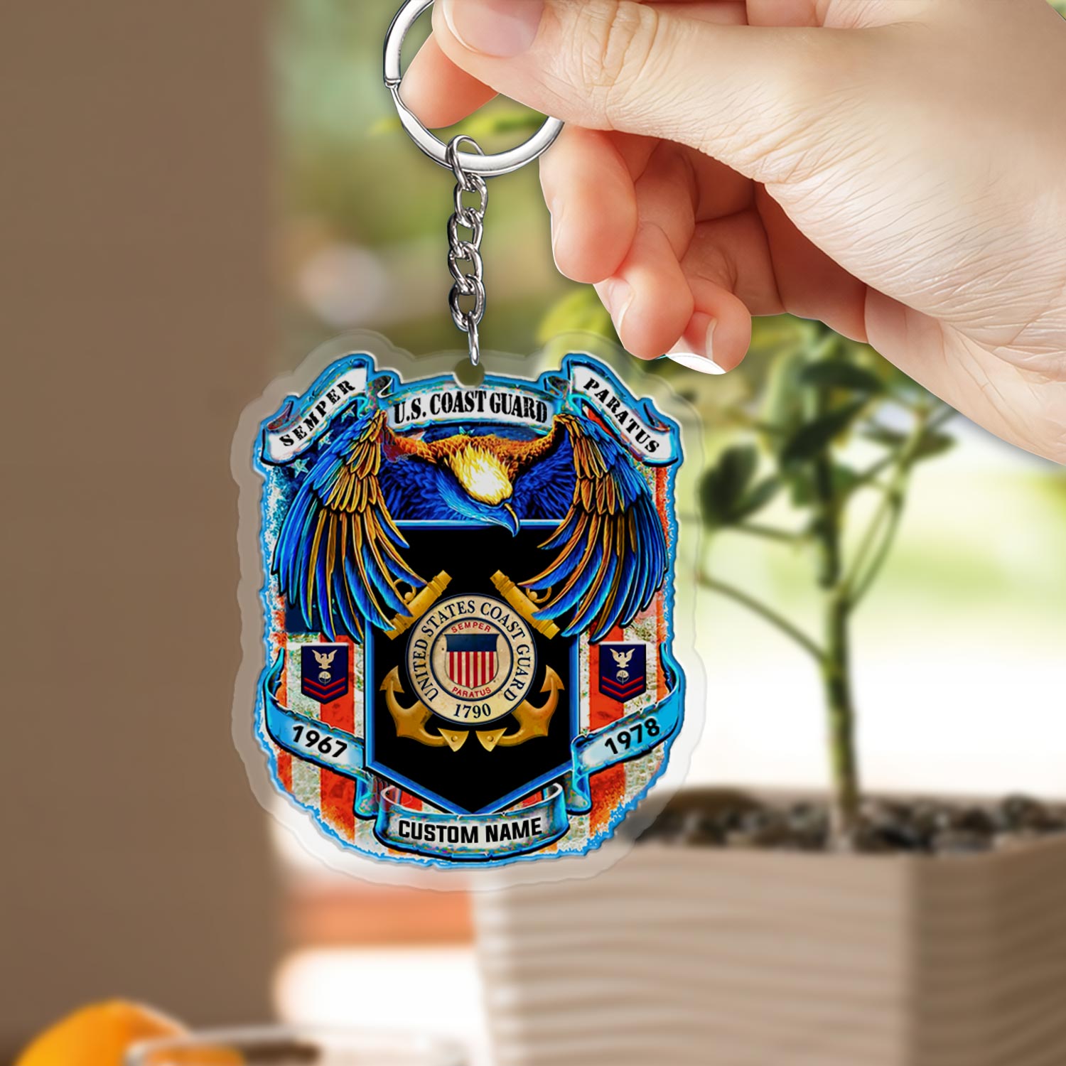 US Coast Guard, Thank a Veteran - Acrylic Keychain - Image 2