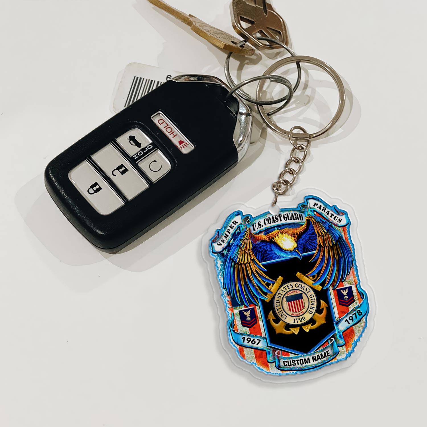 US Coast Guard, Thank a Veteran - Acrylic Keychain - Image 3