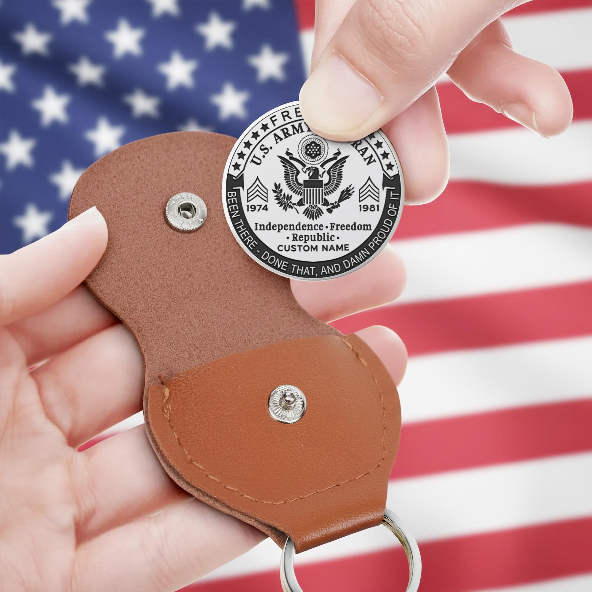 US Army, E 8 Army Master Sergeant - Military Engraved Challenge Coin - Image 3