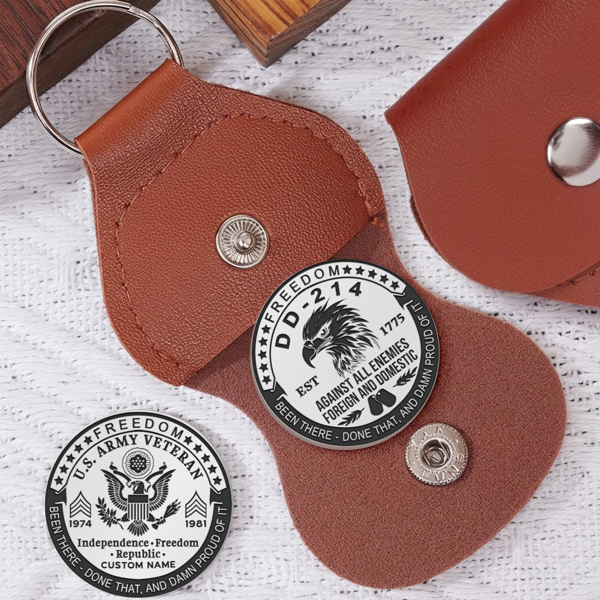 US Army, E 8 Army Master Sergeant - Military Engraved Challenge Coin - Image 5