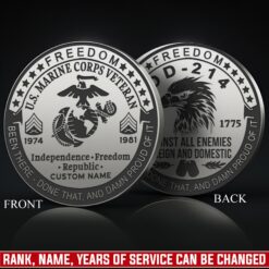 US Marine Corps, O 3 Marines Captain - Military Engraved Challenge Coin