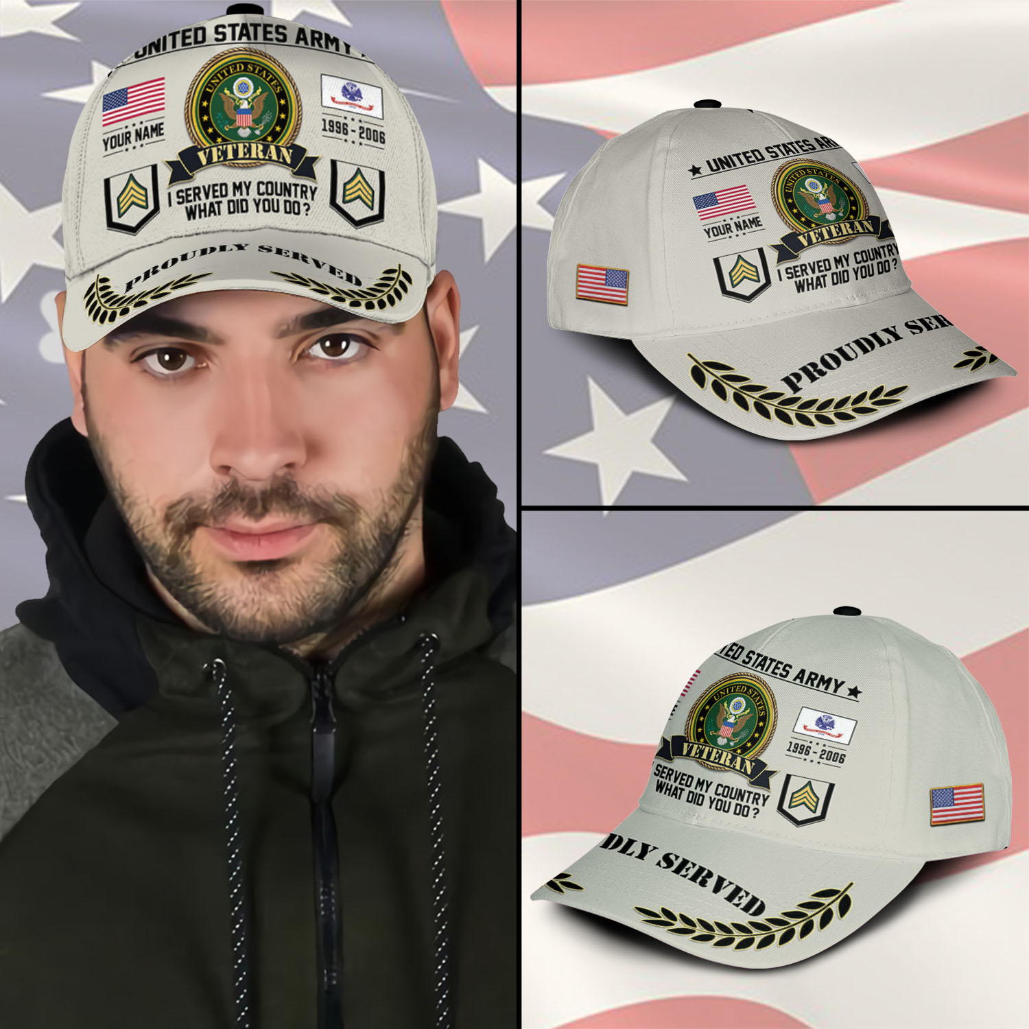 US Army, E 6 Army Staff Sergeant - Classic Cap - Image 3