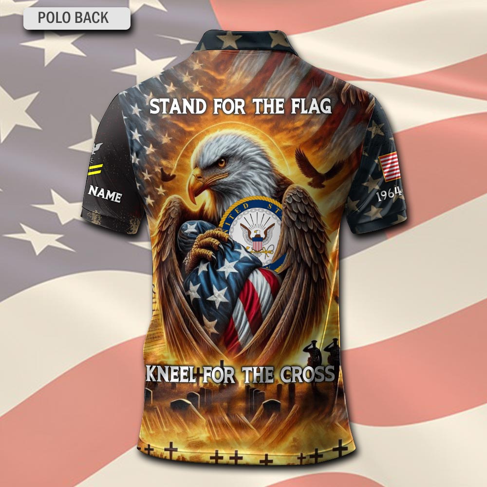 US Navy, E 6 Red - Polo Shirt - Image 3