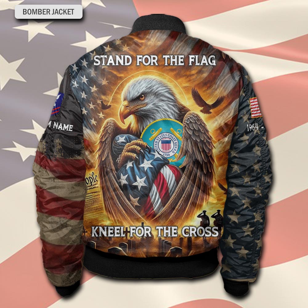 US Coast Guard, No One Fights Alone - Bomber Jacket - Image 3