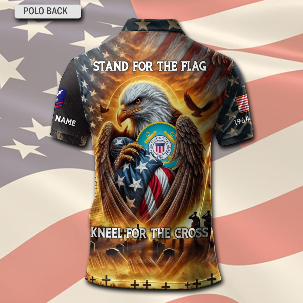 US Coast Guard, E 4 Gold - Polo Shirt - Image 3