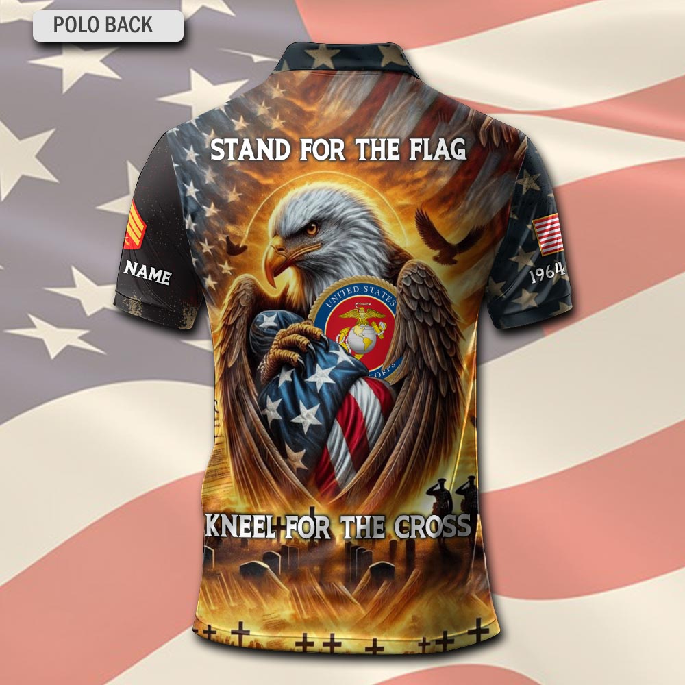 US Marine Corps, Remember - Honor - Respect - Polo Shirt - Image 3