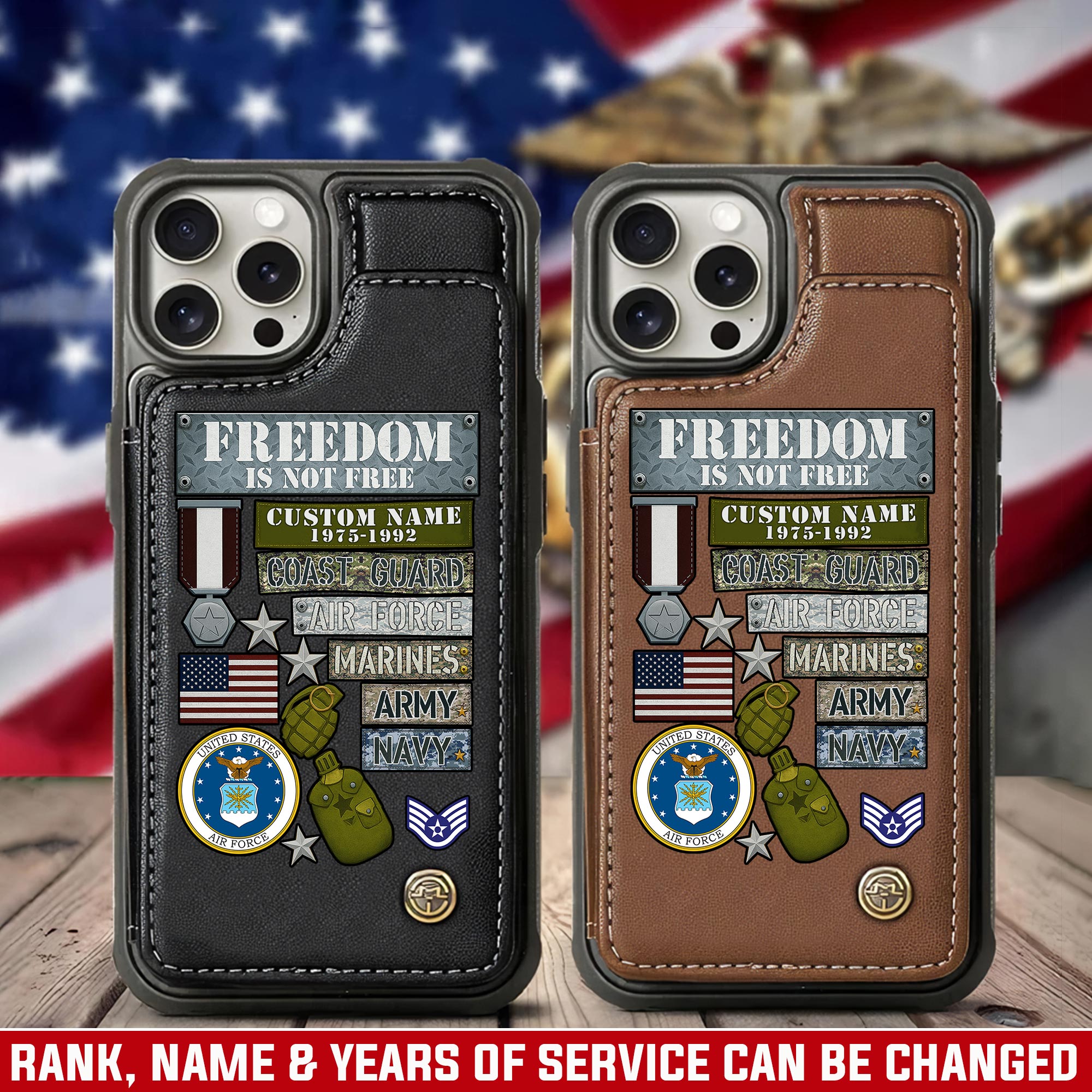 US Air Force , No One Fights Alone - Leather Flip Phone Case