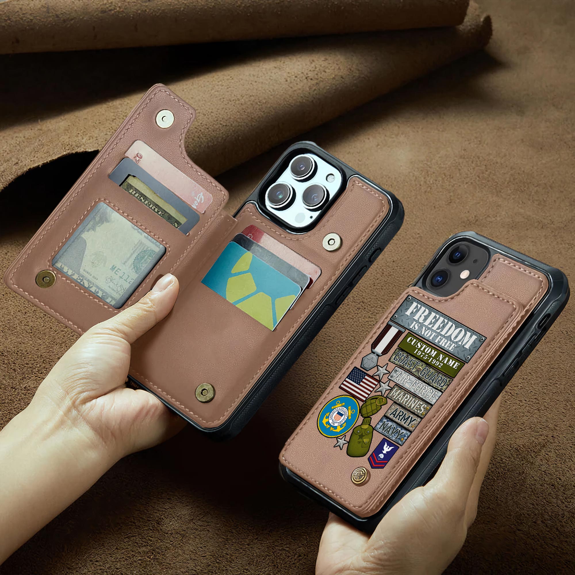 US Coast Guard, Always Ready - Leather Flip Phone Case - Image 2