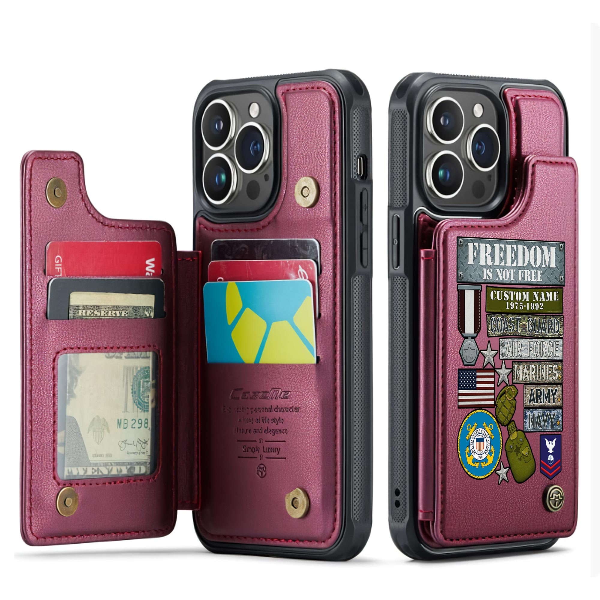 US Coast Guard, Always Ready - Leather Flip Phone Case - Image 4