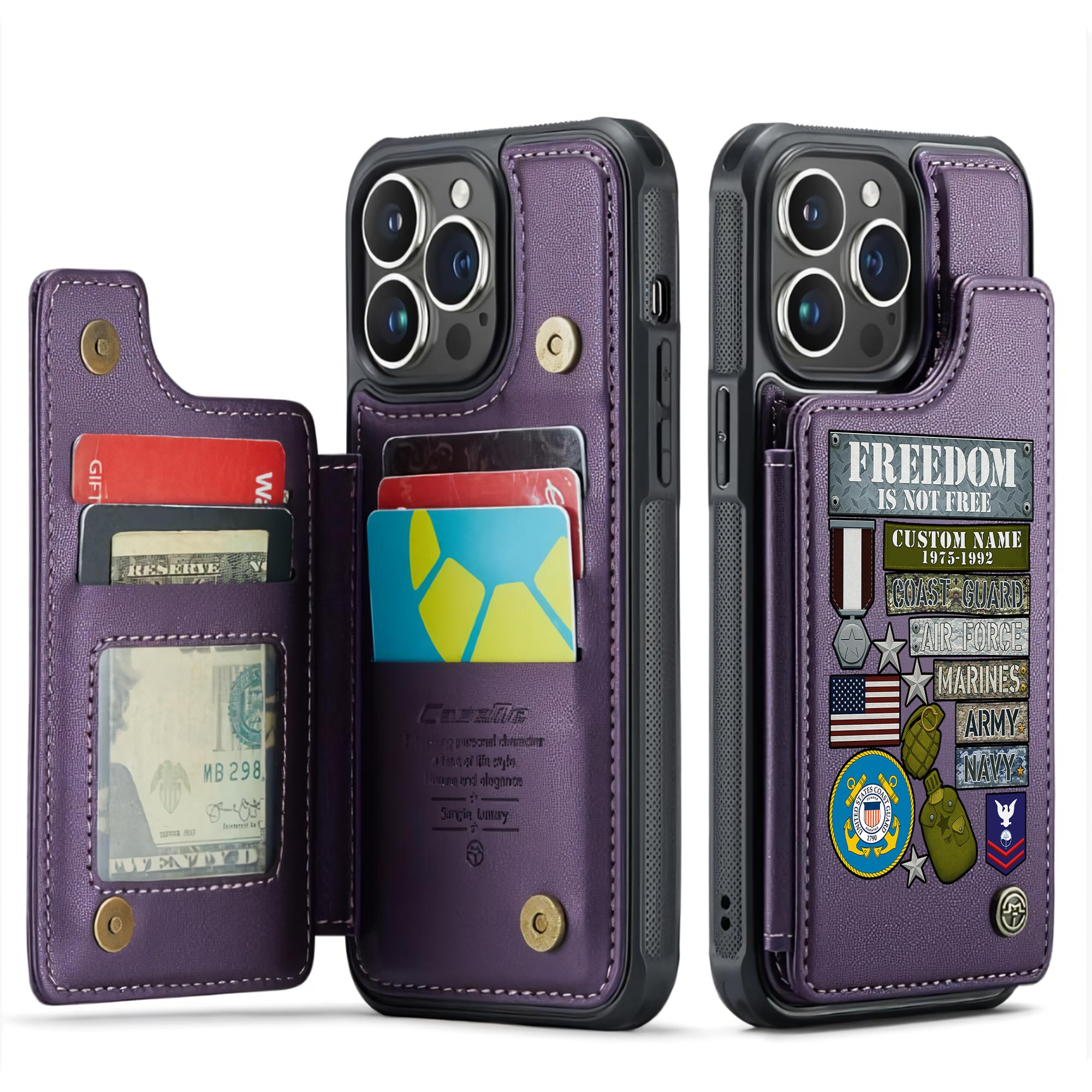 US Coast Guard, Always Ready - Leather Flip Phone Case - Image 6