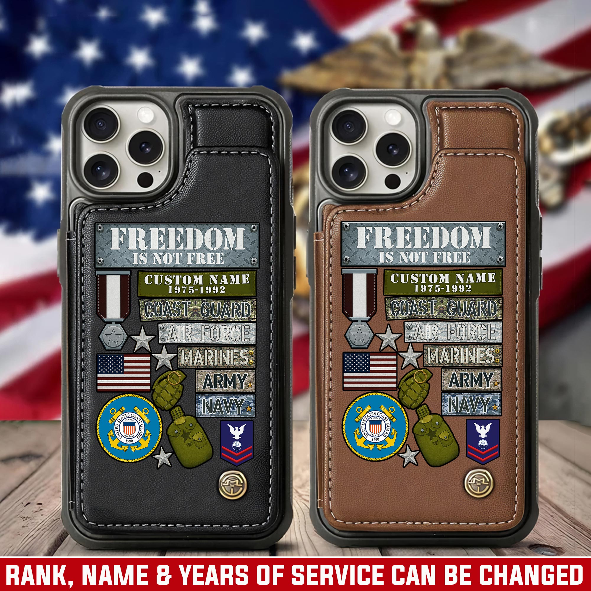 US Coast Guard, Always Ready - Leather Flip Phone Case