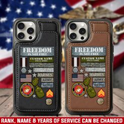 US Marine Corps, Defender of Freedom - Leather Flip Phone Case