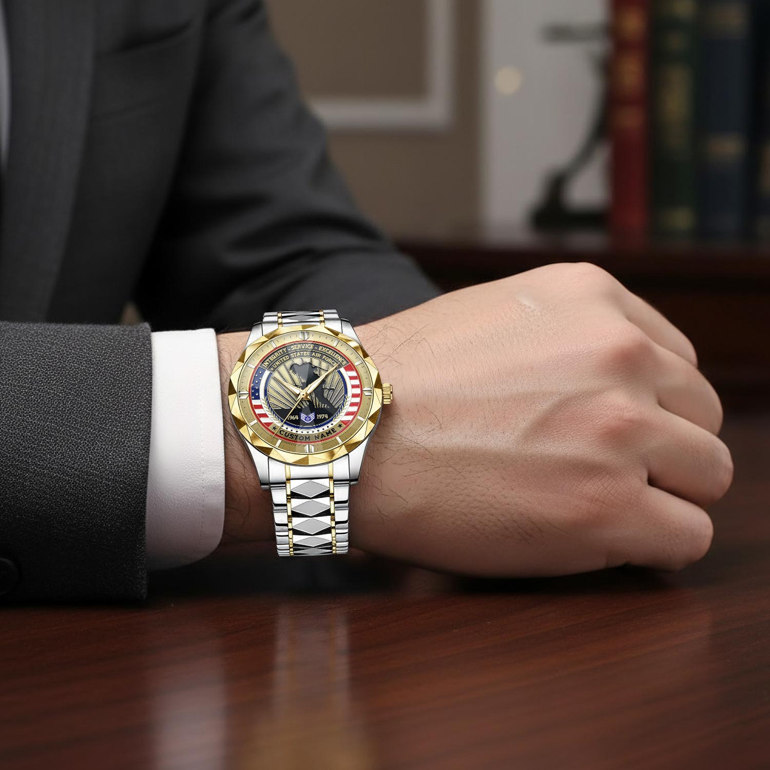 US Air Force, Life And Pride - Diamond-Cut Bezel Watch - Image 7