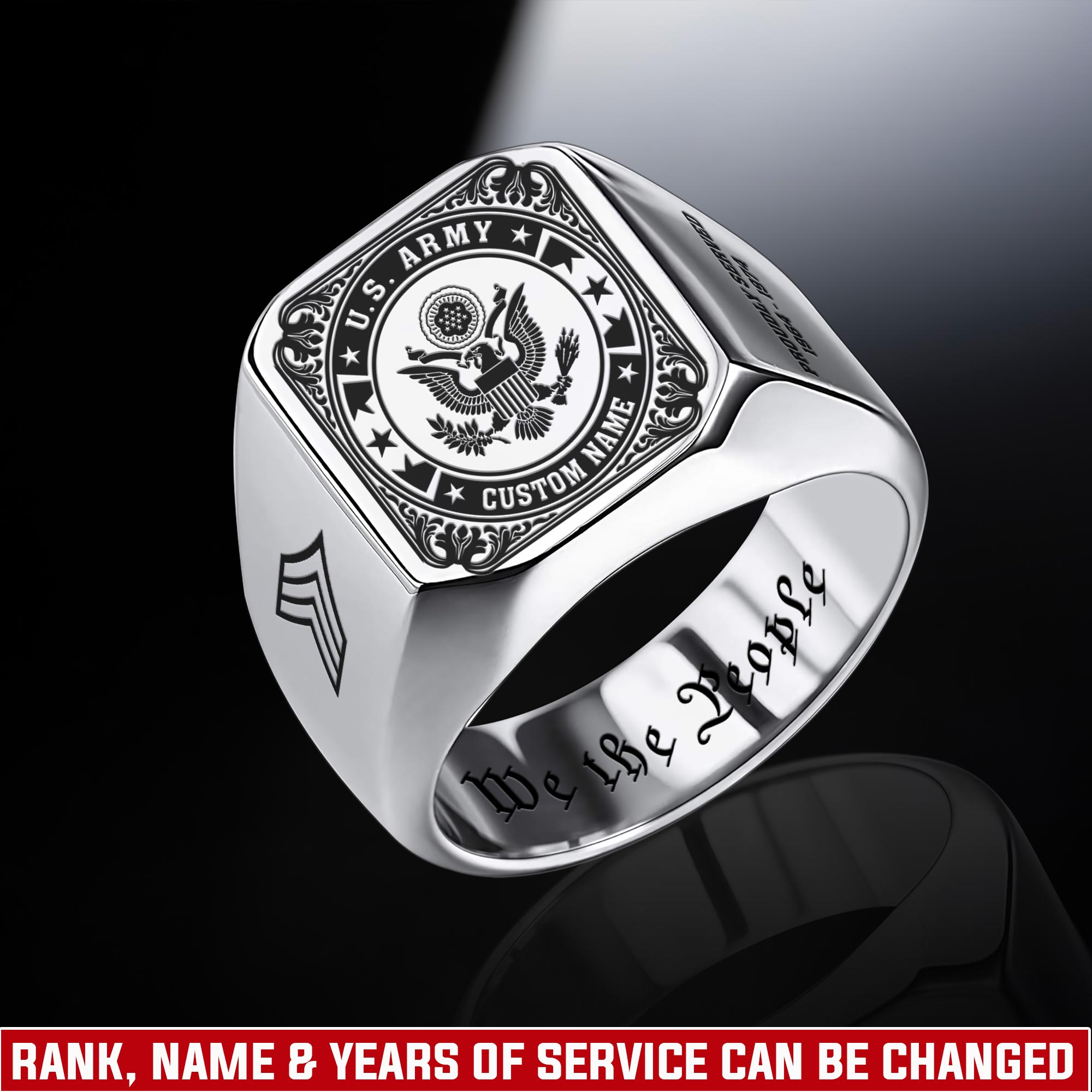US Army, Always Remember, Never Forget - Engraved Men's Ring