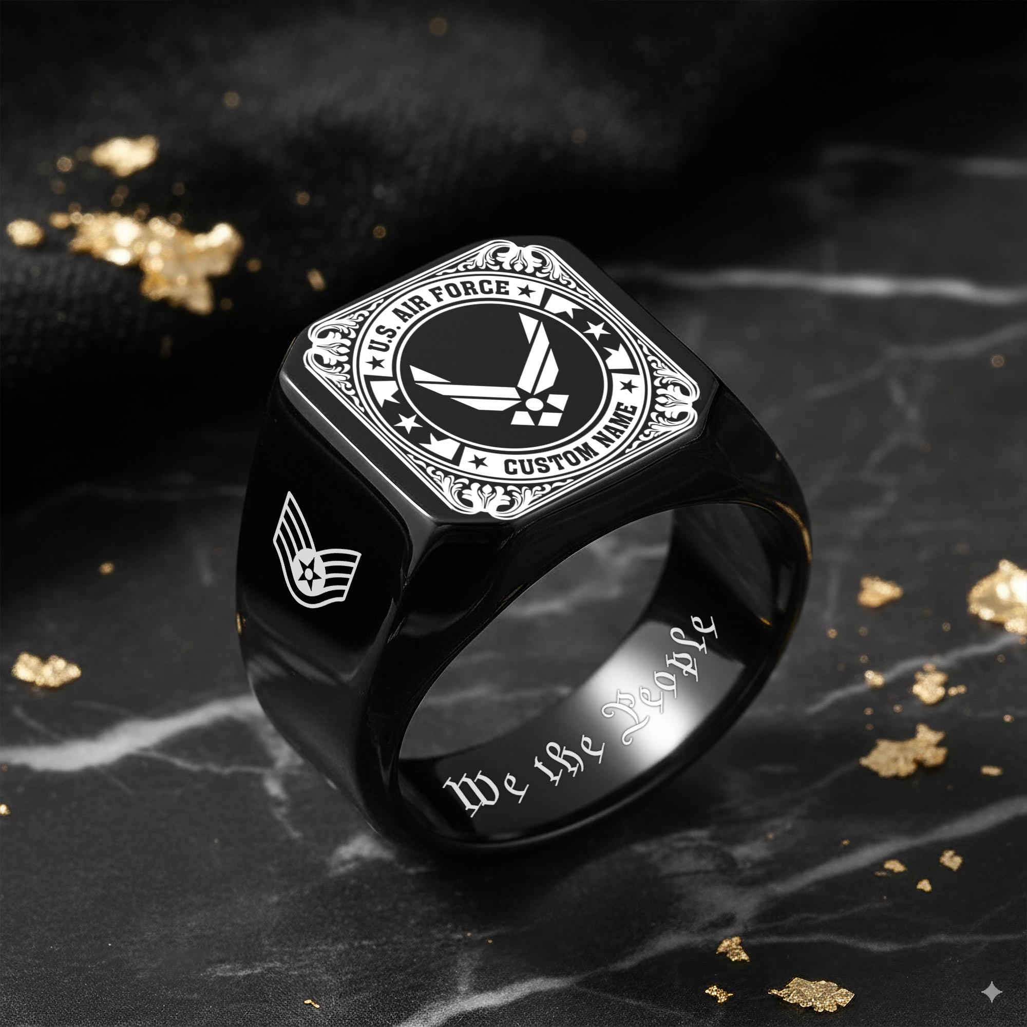 US Air Force , Proud To Have Served - Engraved Men's Ring - Image 8